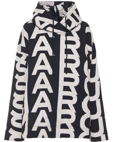 Marc Jacobs Sweat-shirt oversize à monogramme avec capuche - Noir