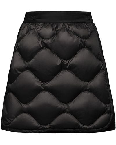 Moncler Quilted Nylon Down Mini Skirt - Black