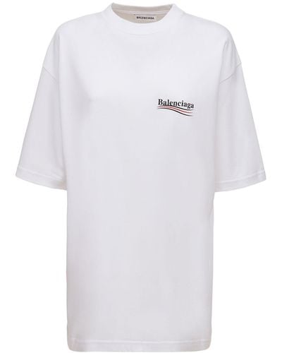 Balenciaga Logo Cotton T-shirt - White