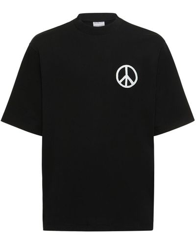 Marcelo Burlon Peace コットンジャージーtシャツ - ブラック