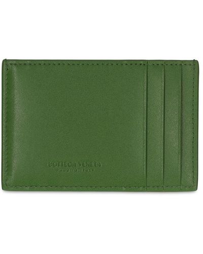 Bottega Veneta Porte-cartes zippé en cuir cassette - Vert