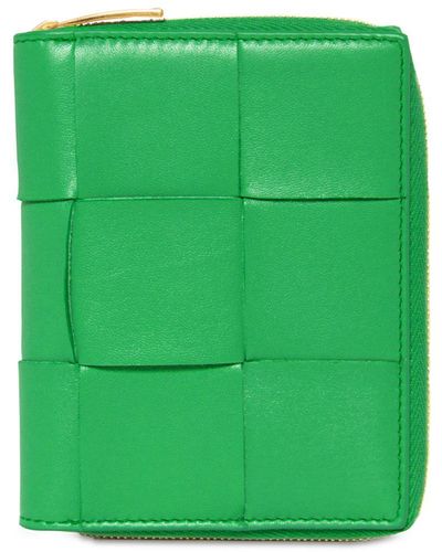Bottega Veneta Compact Cassette Zip Around Wallet - Green