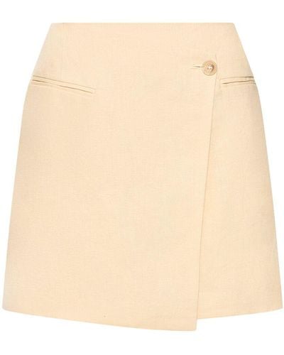 Anine Bing Natalia Linen Mini Skirt - Natural