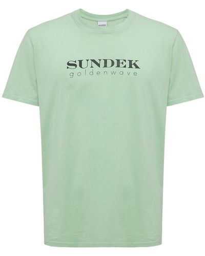 Sundek T-shirt In Jersey Di Cotone Con Logo - Verde