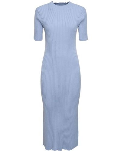 Varley Maeve Aria Rib Knit Midi Dress - Blue