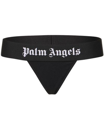 Palm Angels Classic logo cotton thong - Negro
