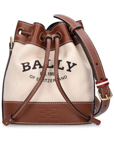Bally Xs Cleoh Canvas & Leather Bucket Bag - Brown