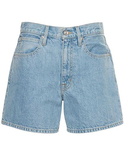 SLVRLAKE Denim Walker Cotton Denim Shorts - Blue