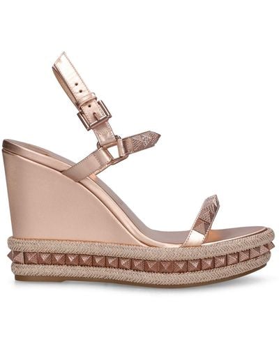 Christian Louboutin 110Mm Pyraclou Glittered Wedges - Pink