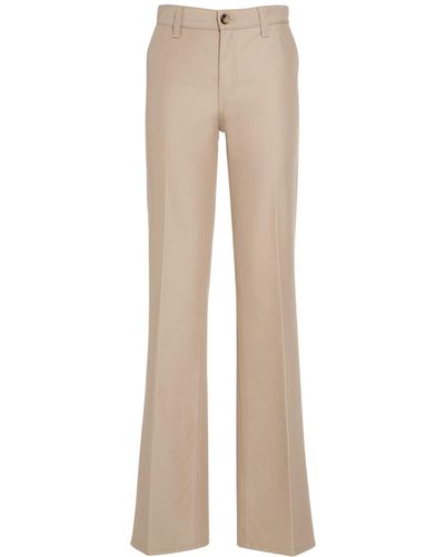 Loro Piana Thayer Cotton & Silk Straight Trousers - Natural