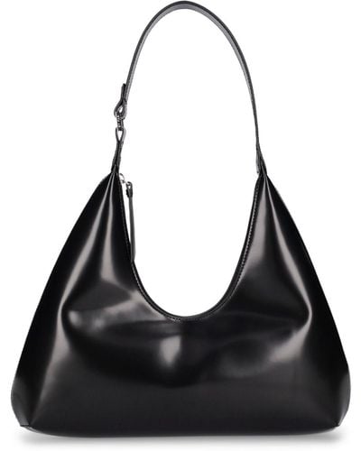 BY FAR Amber Semi-patent Leather Shoulder Bag - Black