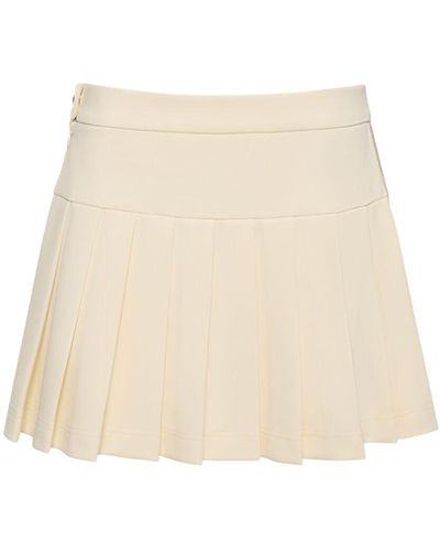 Palm Angels Pleated Nylon Track Skirt - Natural