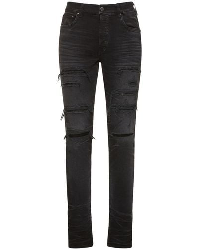 Amiri Sequin Thrasher Cotton Stretch Jeans - Black