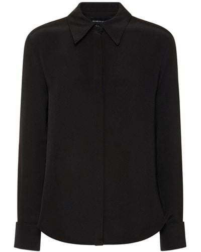 Brandon Maxwell Classic Silk Crepe Shirt - Black