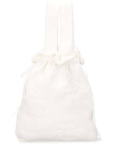 Cecilie Bahnsen Ute Knit Drawstring Bag - White