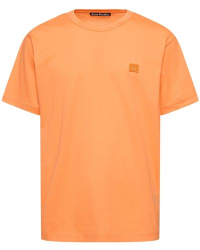 Acne Studios Nace Face Patch Cotton T-Shirt - Orange