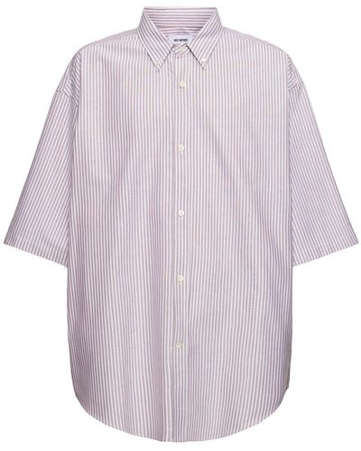 Hed Mayner Pinstriped Heavy Cotton Shirt - Purple