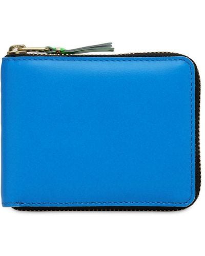 Comme des Garçons Super Fluo Leather Zip-around Wallet - Blue