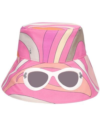 Emilio Pucci Cotton Gabardine Bucket Hat - Pink