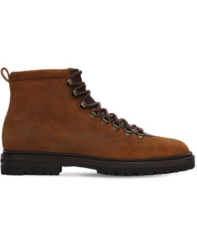 Manolo Blahnik Calaurio Leather Hiking Boots - Brown