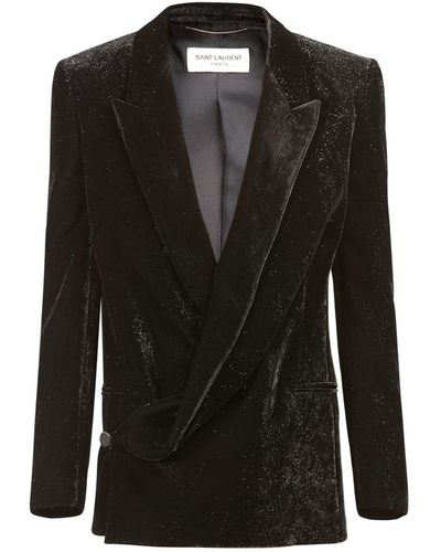 Saint Laurent Veste en viscose mélangée - Noir