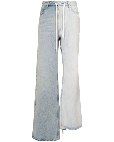 Balenciaga Jeans Aus Denim Mit Patchwork "fifty-fifty" - Blau