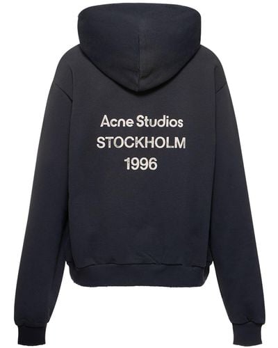 Acne Studios Felpa franziska in cotone con logo - Blu