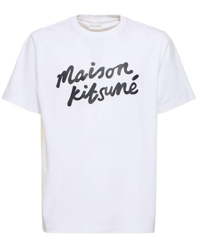 Maison Kitsuné Pullover Mit Handschrift-logo "maison Kitsuné" - Weiß