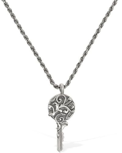 Emanuele Bicocchi Tiny Arabesque Key Necklace - Metallic