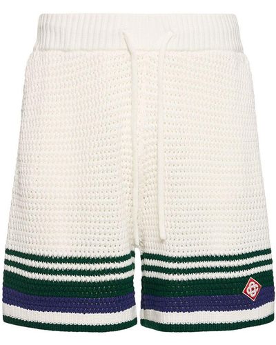 Casablancabrand Shorts tennis in cotone crochet - Bianco