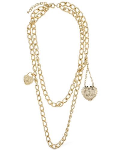 DSquared² Open Your Heart Double Wrap Necklace - Metallic