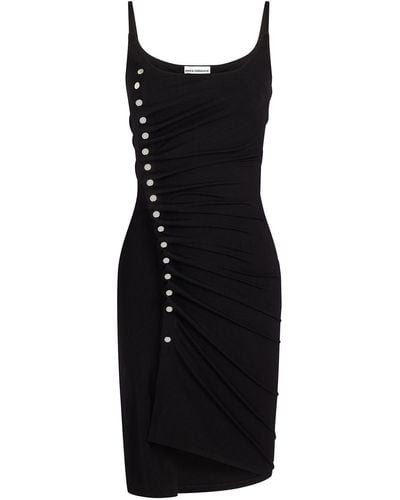 Rabanne Viscose Jersey Draped Mini Dress - Black