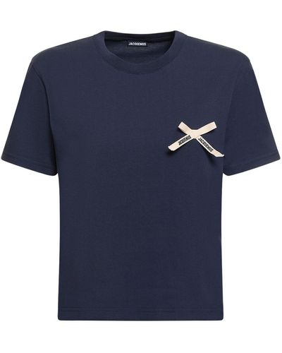 Jacquemus T-shirt Aus Baumwolljersey "le Tshirt Noeud" - Blau