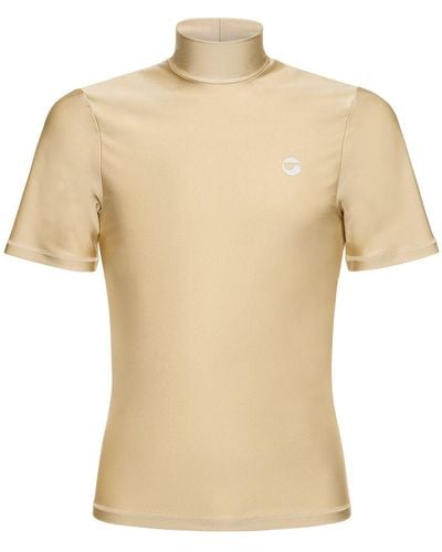 Coperni T-shirt manches courtes à col montant avec logo - Neutre