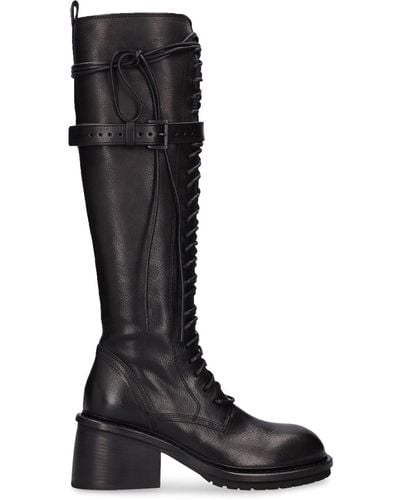 Ann Demeulemeester 75mm Santiago Leather Tall Boots - Black