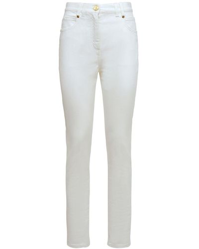 Balmain Jeans In Denim Di Cotone Stretch - Grigio