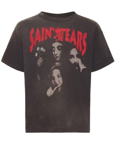 Saint Michael Denim Tears X T-shirt - Black