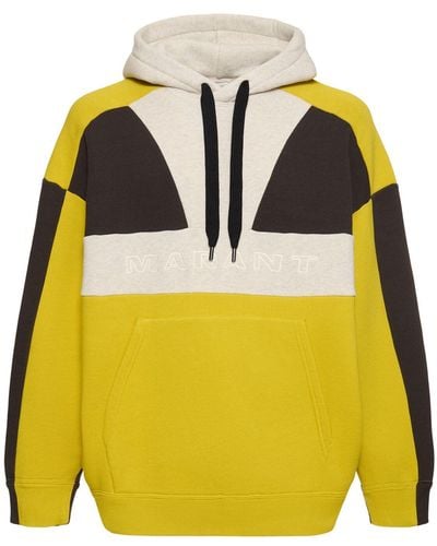 Isabel Marant Wasil Colour Block Cotton Blend Hoodie - Yellow