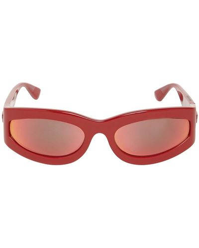 Bottega Veneta Ovale Sonnenbrille Aus Acetat "bv1089s" - Rot
