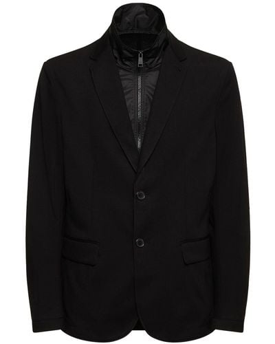 Armani Exchange Viscose & Nylon Double Layer Jacket - Black