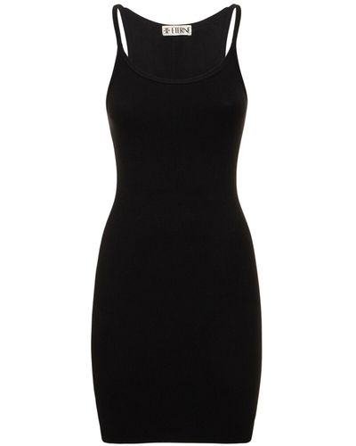 ÉTERNE Tank Cotton Blend Mini Dress - Black