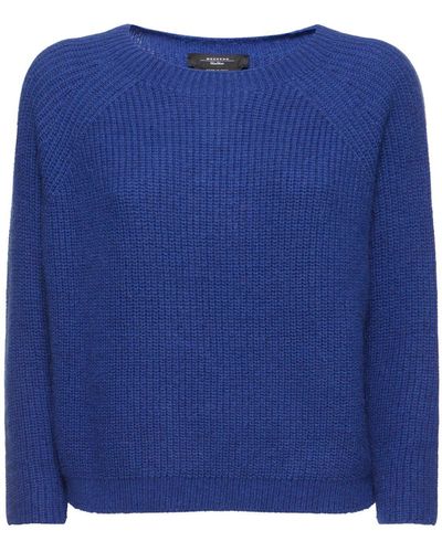 Weekend by Maxmara Xeno Knit Mohair Blend Crewneck Sweater - Blue