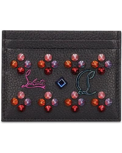 Christian Louboutin W Kios Embellished Leather Card Holder - Multicolor