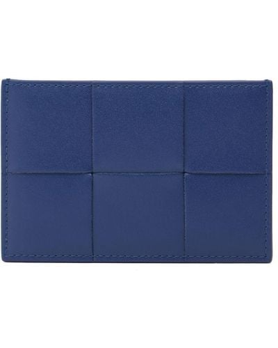 Bottega Veneta Cassette Leather Credit Card Case - Blue
