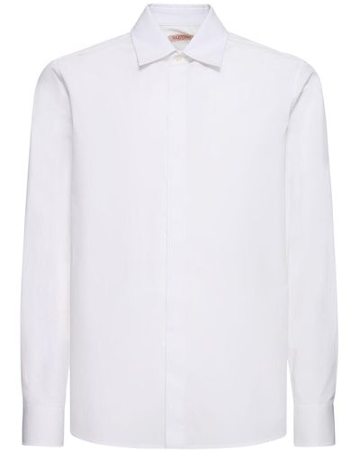 Valentino Langärmeliges Baumwollhemd - Weiß