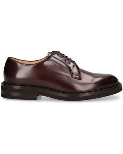 Brunello Cucinelli Leather Derby Lace-up Shoes - Brown