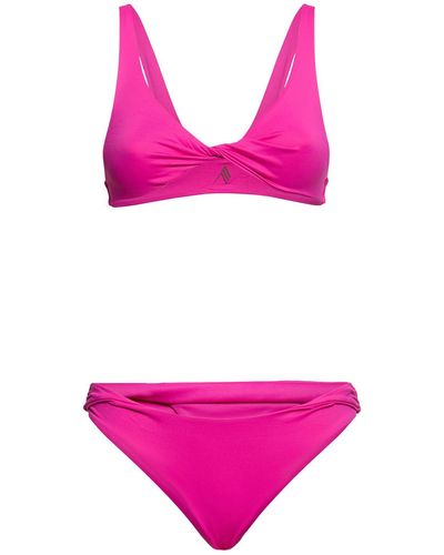 The Attico Lycra Bandeau Bikini Set - Purple