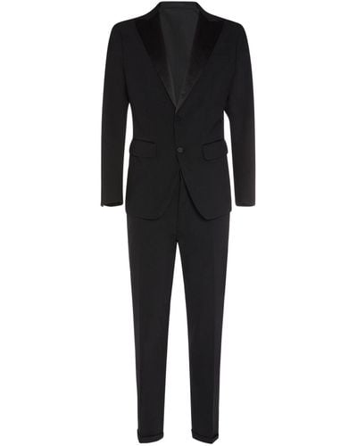 DSquared² Miami Tuxedo Single Breasted Suit - Black
