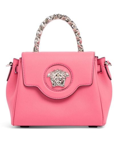 Versace Kleine Handtasche Aus Leder "medusa" - Pink