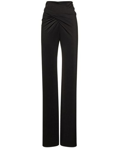 16Arlington Pantalones de jersey drapeados - Negro